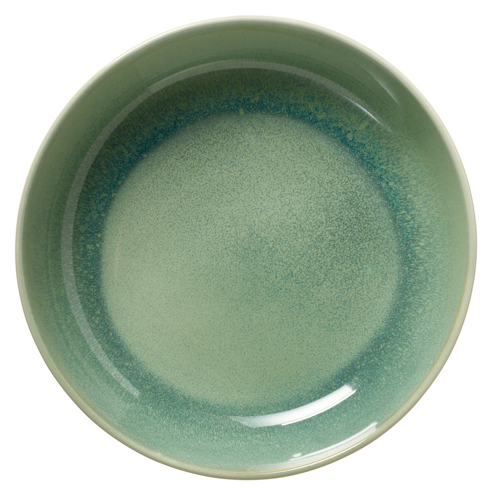 Cookinglife Tiefe Teller / Pastateller, Serene Green, Ø 23 cm – Steingut – 4 Stück