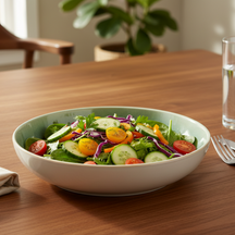 Cookinglife Tiefe Teller / Pastateller, Serene Green, Ø 23 cm – Steingut – 4 Stück