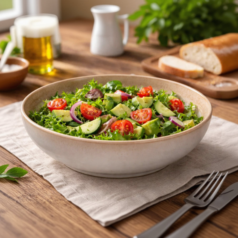 Cookinglife Tiefe Teller / Pastateller Serene Sand ø 23 cm - Steingut - 4er-Set