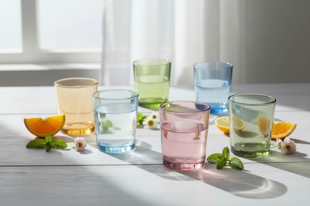 Cookinglife Wassergläser-Set, 6-teilig, 360 ml – Bunte Trinkgläser, spülmaschinenfest