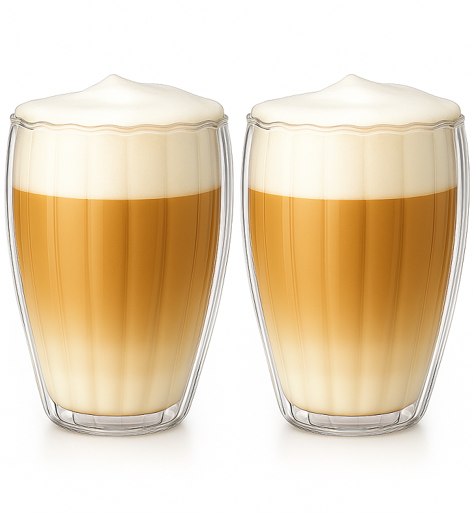 Cookinglife Doppelwandige Latte Macchiato Gläser / Kaffeegläser Pumpkin 300 ml - 2 Stück