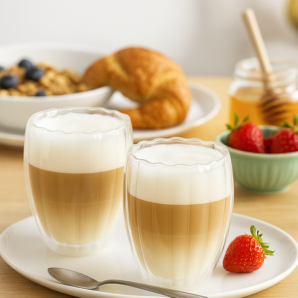 Cookinglife Doppelwandige Latte Macchiato Gläser / Kaffeegläser Pumpkin 300 ml - 2 Stück