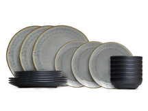 Cookinglife Geschirrset  Nola Warm Grey - 18-teilig / 6 Personen - 6 Speiseteller, 6 Frühstücksteller und 6 Schalen