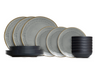 Cookinglife Geschirrset  Nola Warm Grey - 18-teilig / 6 Personen - 6 Speiseteller, 6 Frühstücksteller und 6 Schalen