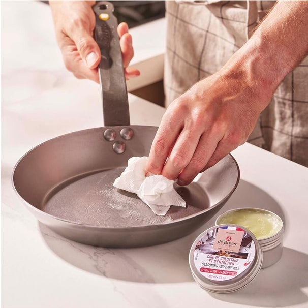 De Buyer Einbrenn-/Pflegewachs für Stahlpfannen – 100 ml