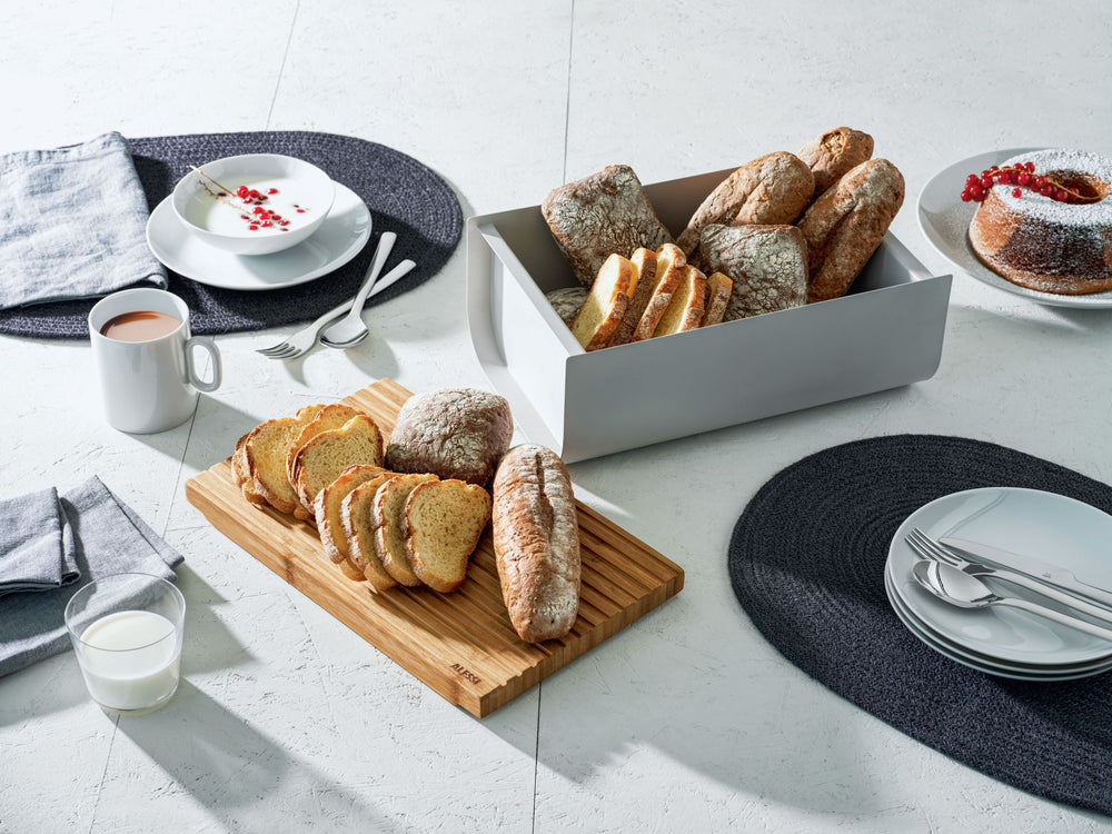 Alessi Brotkasten mit Schneidebrett Mattina - Dark Grey - BG03 DG - von Big-Game