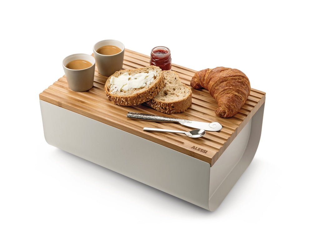 Alessi Brotkasten mit Schneidebrett Mattina - Dark Grey - BG03 DG - von Big-Game