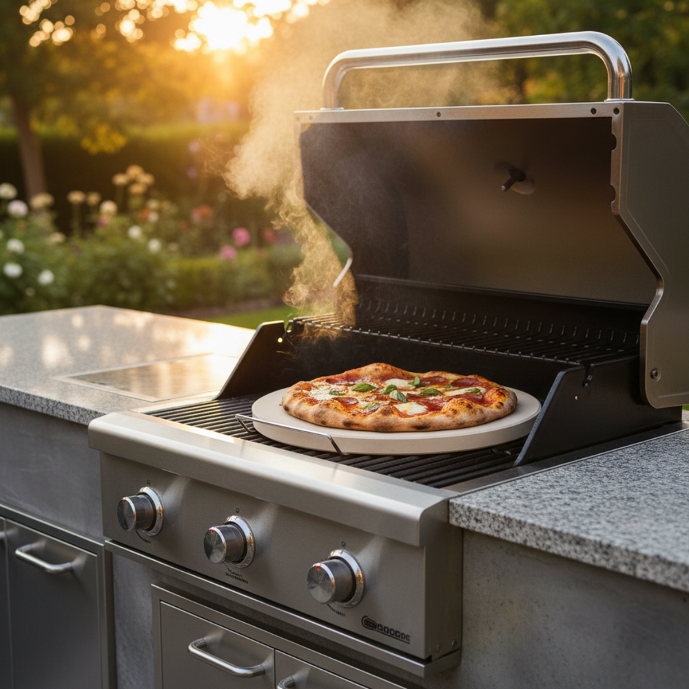 Cookinglife Grill-Pizzastein mit Halterung ø 38 cm