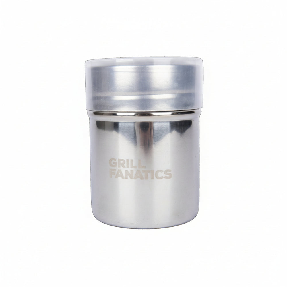 Grill Fanatics Smashburger Kit 12cm Edelstahl Holz - Presse Spatel Gewürzstreuer