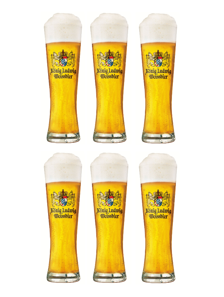 König Ludwig Biergläser Weizen 500 ml - 6 Stücke