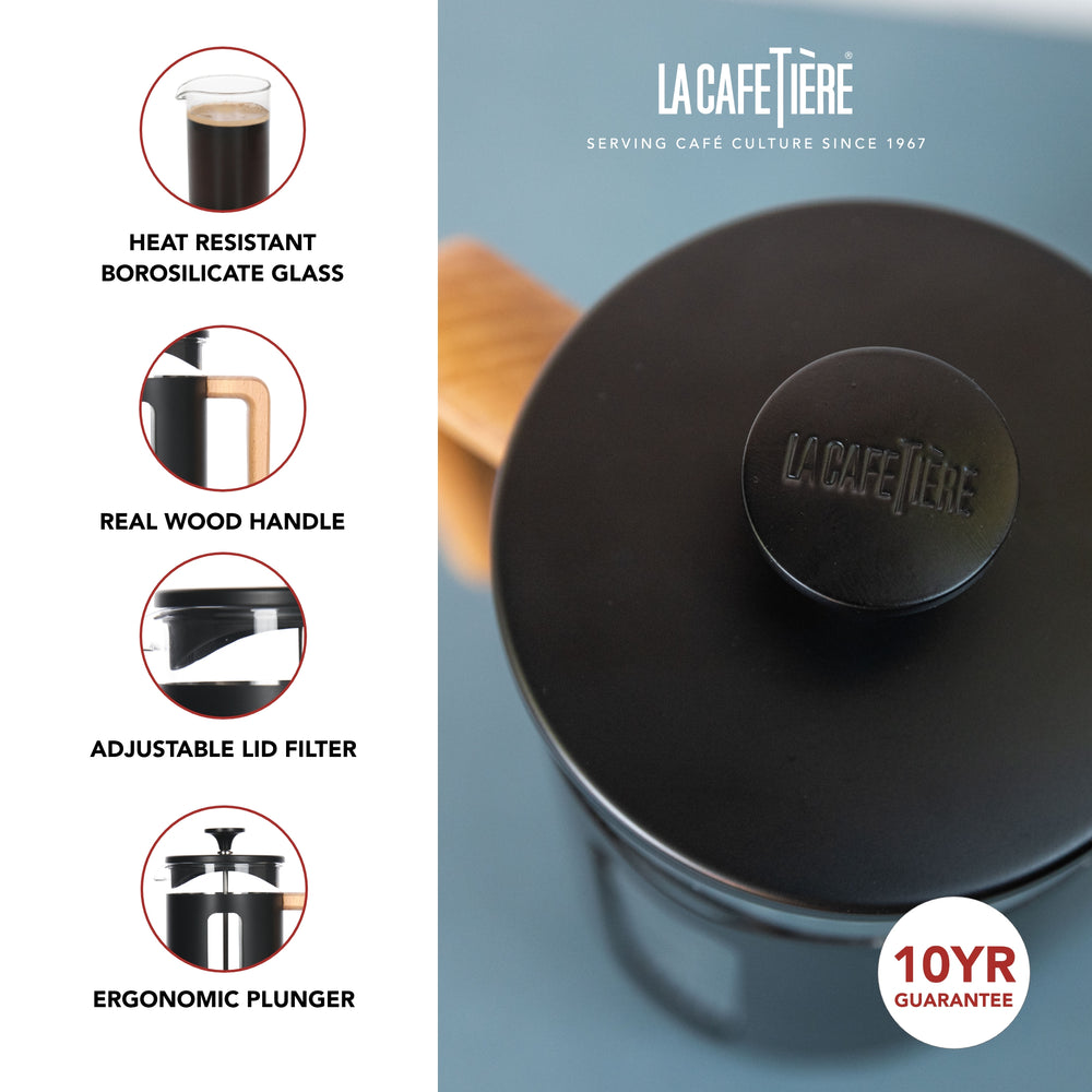 La Cafetiere Cafetiere Pisa Schwarz 350ml / 3 Tassen - French Press, Stempelkanne