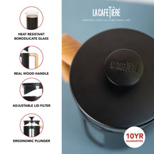 La Cafetiere Cafetiere Pisa Schwarz 350ml / 3 Tassen - French Press, Stempelkanne
