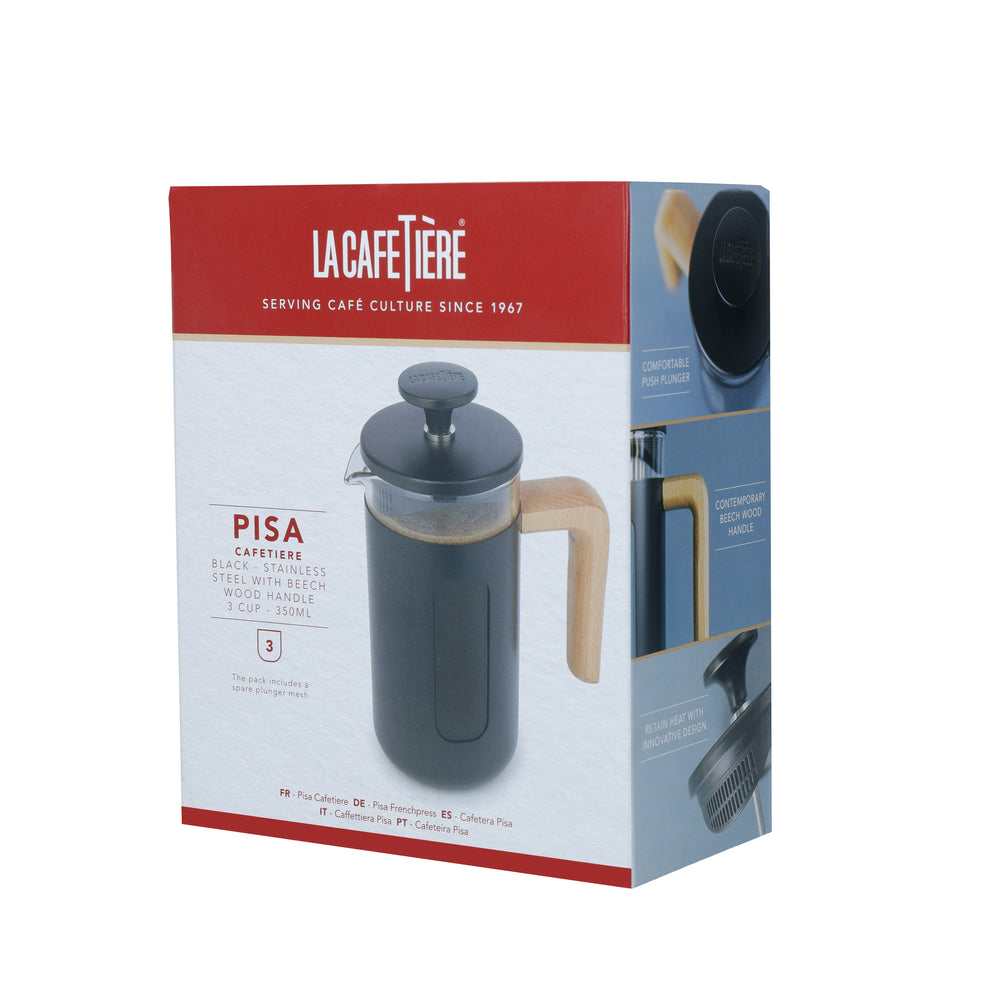 La Cafetiere Cafetiere Pisa Schwarz 350ml / 3 Tassen - French Press, Stempelkanne