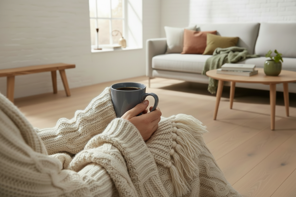 Cookinglife Siaki Becher – Weiß/Blau/Grau, 350 ml – Porzellan – 6er-Set