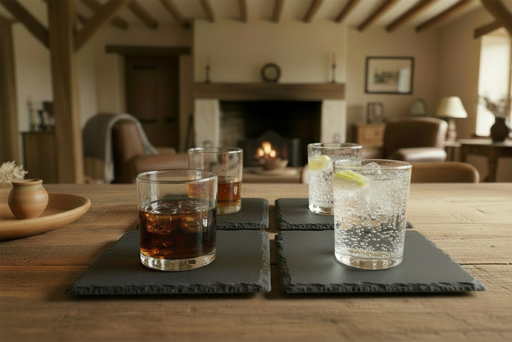 Cookinglife Schieferuntersetzer 10 x 10 cm - 4er-Pack