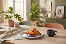 Cookinglife Frühstücksteller / Dessertteller Siaki - Weiß / Blau / Grau ø 19 cm - Porzellan - 6 Stück