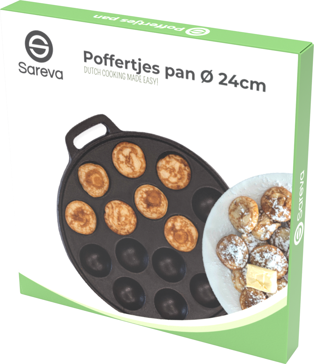 Sareva Poffertjes-Pfanne - Gusseisen - ø 24 cm - 19 Poffertjes