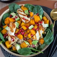 Pompoen Halloumi salade