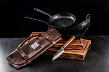 Forged Messer schutzhülle - Geeignet für 8 Messer - 100% Pull-Up Rindleder