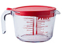 Pyrex Messbecher - mit Deckel - Classic Prepware hitzebeständiges Glas 1 Liter