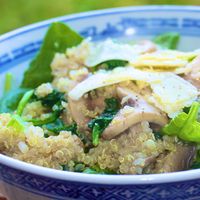 Quinoa-Salat mit Spinat