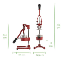 Sareva Zitruspresse - Gusseisen - Hebelmodell - Rot