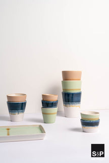 Salt & Pepper Kaffeetassen / Senseo Tassen - Flow - Blau - 180 ml - 4 Stück