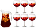 Sangriaset (Luminarc Karaffe Broc 1,6L + Cosy Moments Sangria Gläser 700 ml - 6 Stück)