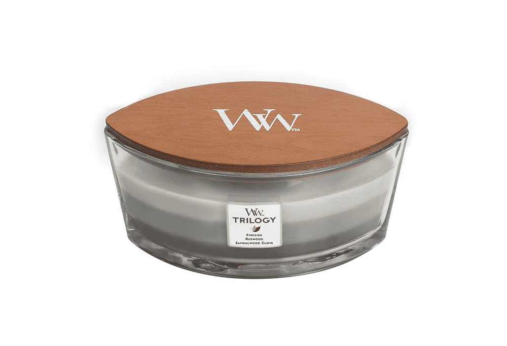 WoodWick Duftkerze Ellipse Trilogy Warm Woods - 9 cm / 19 cm