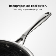 Stahl Cookware Bratpfannenset Hybrid 24 + 28 cm – inklusive Deckel