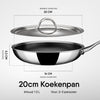 Stahl Cookware Bratpfanne Hybrid 20 cm – inklusive Deckel