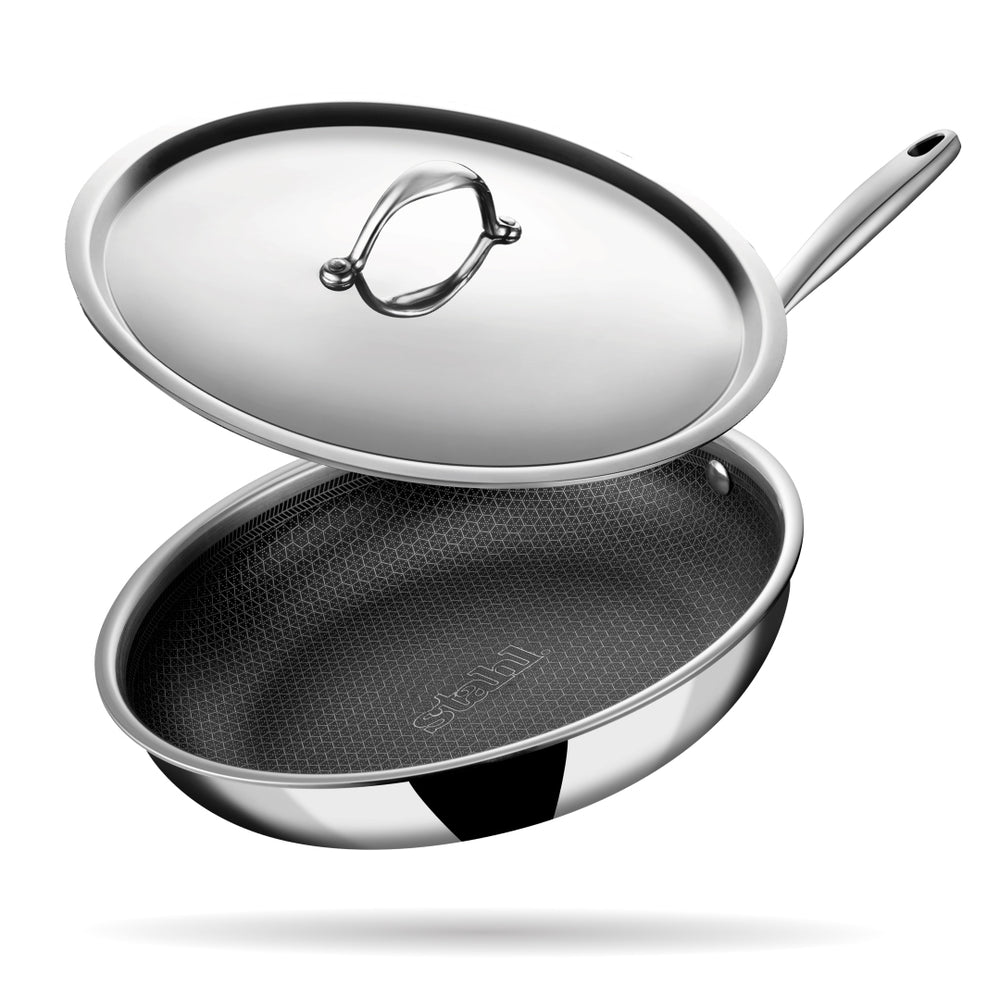 Stahl Cookware Bratpfanne Hybrid 24 cm – inklusive Deckel