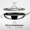 Stahl Cookware Bratpfanne Hybrid 24 cm – inklusive Deckel