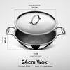 Stahl Cookware Wokpfanne Hybrid 24 cm – inklusive Deckel