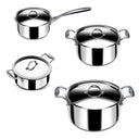 Stahl Cookware Dreifach-Pfannenset – 4-teilig – Kochtopf 18, 20 und 24 cm – Kochtopf 16 cm