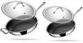 Stahl Cookware Bratpfannenset Hybrid 24 + 28 cm – inklusive Deckel