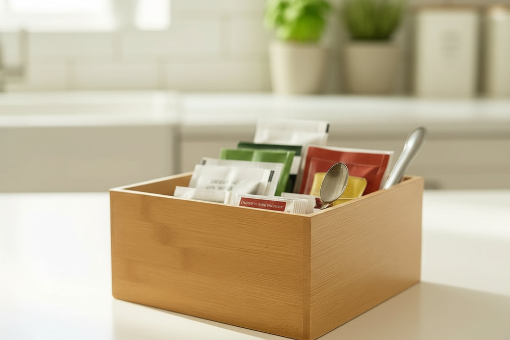 Cookinglife Besteckbox Teelöffel - Aufbewahrungsbox - Multi-Organizer - Bambus 15 x 15 x 7 cm