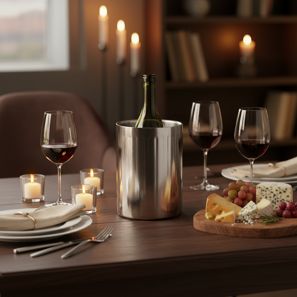 Cookinglife Weinkühler Chrom Edelstahl ø 12 x 18 cm