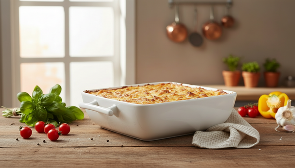 BonBistro Yong Squito Auflaufformen - 19 x 19 x 6 cm / 1,4 Liter - Weiß - 2er-Pack