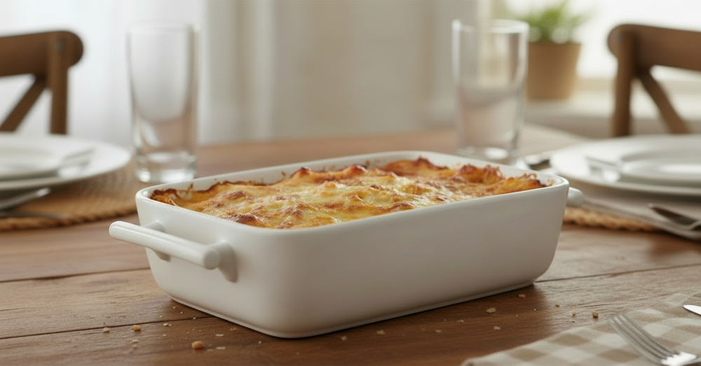 BonBistro Yong Squito Auflaufformen - 33 x 24 x 6 cm / 3,5 Liter - Weiß - 2er-Pack