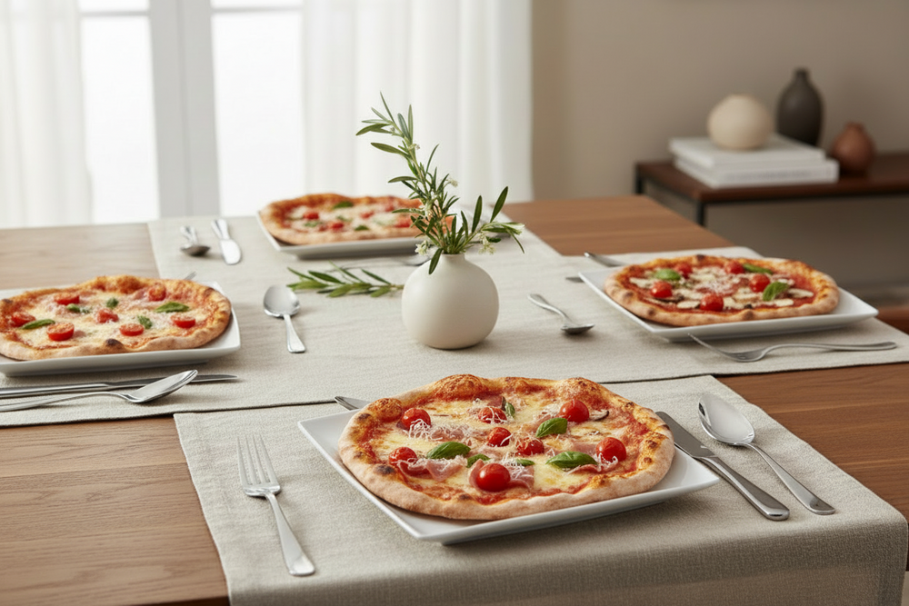 BonBistro Pizzateller/Platzteller Yong Squito 30 x 30 cm - Weiß - 2er-Pack